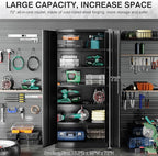 SISESOL Wide & Deep Metal Storage Cabinet with 2 Doors and 6 Shelves,72x36x18 Garage Storage Cabinet,Tall Black Locking Metal Cabinets with Lock,Steel Locked Cabinets for Home,Office,Garage,School