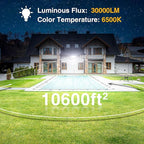 Onforu 300W Flood Lights Outdoor, 30000lm Bright LED Work Light with Plug, 6500K Daylight White LED Flood Lighting, IP66 Waterproof Security Yard Lights for Yard Garage Stadium 2 Pack
