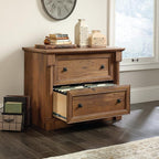 Sauder Palladia 2 Drawer File Cabinet, Lateral Filing Cabinets for Home Office, Hanging File Folders Organizer, Interlocking Drawers, in Vintage Oak Finish
