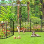 Decorative Metal Garden Fence with Gate Dog Fence Outdoor for Yard, 40in(H) x 37Ft(L) No Dig Fence 14 Panels Fencing for Dogs Animal Barrier Fence Garden Fencing for Yard, Patio, Flower Bed