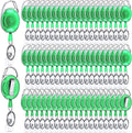 Laumoi 80 Packs Retractable ID Badge Holder Name ID Badge Reel Clips Keychain with Belt Clip and Key Ring for Office Worker Doctor Nurse Employee (Transparent Green)