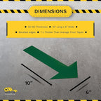 Mighty Line Solid Arrows Directional Sticker Sign Floor Marking Tape for Safety, Caution, Warning, Heavy-Duty, Peel and Stick, Adhesive, Industrial Quality, Green, 10" by 6", Pack of 50