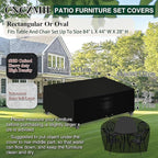 Heavy Duty Patio Furniture Covers Waterproof, 600D Outdoor Furniture Cover Waterproof for Sectional Sofa Couch, Outdoor Dining Table and Chair Set Covers 84''L x 44''W x 28''H, Black