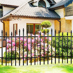 Metal Garden Fence 32" H x 24" W 5 Panels (4 Panels + 1 Gate) 10 Ft Total, Rustproof Animal Barrier No Dig Decorative Fencing for Dogs, Pet, Yard & Patio, Easy Installation