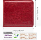 CANOPUS Car Registration and Insurance Holder, PU Leather Card Holder, Vehicle Glove Box Organizer for Auto, SUV, Truck and Motorcycle, Red