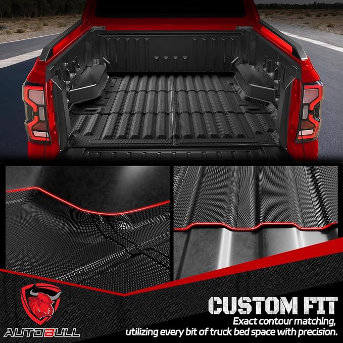Truck Bed Mat Bed Liner Fit for Ford Ranger (5FT, 59.6" Bed) 2019-2023, Vehicle Truck Bed Liner Custom Fit All Weather Protection TPE Pickup Car Bed Mat