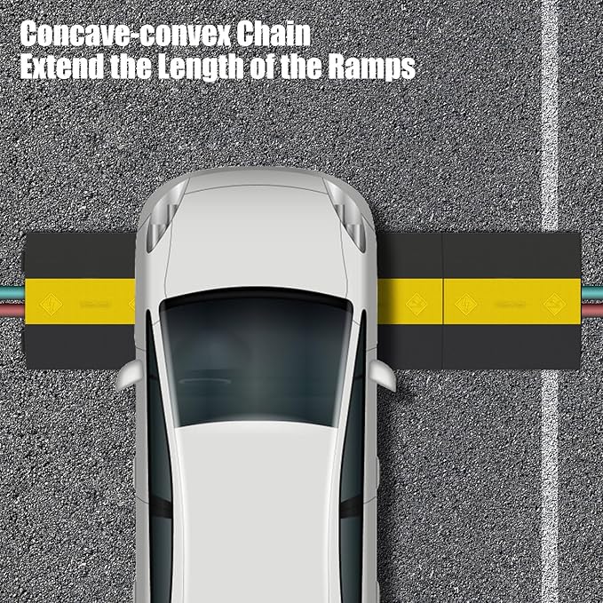 Assemble Threshold Bridge Ramp,1 Large Channel Floor Wire Hose Cord Cable Protector, Doorway Ramp for Cars Wheelchairs, ADA Compliant Driveway Road Hump, Traffic Speed Bump