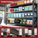 75" Wide Industrial Storage Shelves, 9000LBS Garage Shelving Heavy Duty, Standing Shelf Units, 4 Tier Metal Adjustable Storage Shelving Rack for Shop Warehouse Basement, 75'' W x 24''D x 70'' H