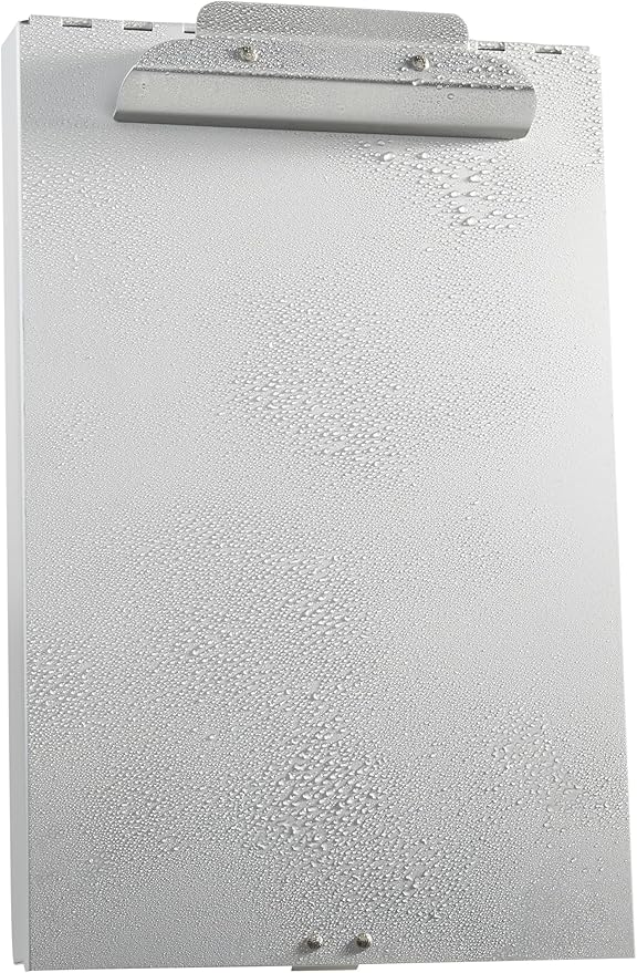Amazon Basics Metal Clipboard with 2 Compartments and Interior 250 Sheet Paper Storage, 14.09 x 9.21 x 2.6 inches, letter size, Silver