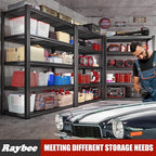 Raybee Garage Shelving 2000LBS Storage Shelves Adjustable Metal Shelves 5 Tier Heavy Duty Shelving Metal Shelf for Basement Pantry Kitchen 32" W x 16.5" D x 63" H