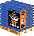 Heavy Blue & Brown Tarp 30' x 40'- Bulk Full Pallet (24 Pack) Weatherproof, Camping, Rain, Wind & Sun - 7 Mil Plastic Tarp Outdoor Cover for Roof, Trailer, RV, Car, Boat - by Xpose Safety