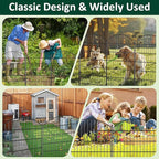 No Dig Dog Fence Outdoor for Yard: Heavy Duty Garden Fence Animal Barrier 10 Panels Metal Fencing Panels 32IN H x 23.6IN W with Ground Stakes for Dog Containment, Backyard Safety