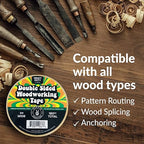 HIPPIE CRAFTER 3 Pack Double Sided Tape for Woodworking, 1 Inch Wide Heavy-Duty Sticky Tape for CNC Machines and Routing Templates, 60 Feet Each, 180ft Total