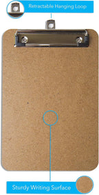 Mini Clipboard 6" x 9" (Set of 6) Memo Clipboard | Small Clipboards 6x9 with Low Profile Clip, Mini Clipboards 6x9 Menu Holder, Ideal for Kids, Classrooms, Parties, Hosting Events, and Crafts