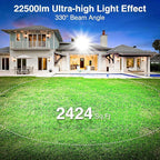 2025 Elite New Upgraded LED Flood Light Outdoor 150W 25500lm Stadium Flood Lights, 5000K Daylight White, IP66 Waterproof Adjustable 3-Head Floodlight for Street, Stadium, Parking Lot