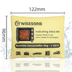 6 Pack 120G Reusable Silica Gel Desiccant Dehumidifier Bags, Color Indicating Moisture Absorbers for Car, Closet, Garage, 3D Filaments, Emoisture, Microwave Rechargeable Reusable Drying Bags
