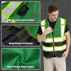 BeautyWill Custom Logo Safety Vest Class 2 High Visibility Reflective Vest for Men - Personalized Logo Team Vest