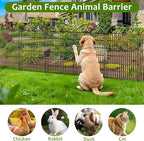 10 Panels No Dig Tall Garden Fence Panel – 44" H X 23.6' L Rustproof Metal Dog Fence Outdoor for Yard, Decorative Animal Barrier Fence for Pet, Garden Border, Patio, Flower Beds| Temporary Fencing