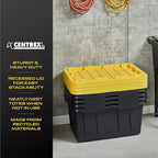 CX Black & Yellow, Shelving Unit and Heavy Duty Storage Containers, Extremely Durable (Shelf + 27 Gallon Container (8-Pack)), for Garage, Warehouse & Seasonal Storage