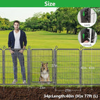 Decorative Garden Fence with Gate, 40 in(H) x 77 ft(L) Rustproof Metal Fence Panels No Dig Fence with Full Panel Gate, Dog Fence Outdoor for Yard, Animal Barrier Garden Fencing for Yard