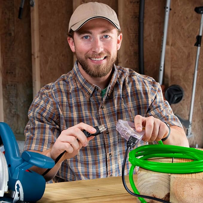 100 ft Outdoor Extension Cord Waterproof - 14 Gauge Heavy Duty Extension Cord 100 ft - Lighted Outdoor Extension Cords with Multiple Outlets - Watts Wire - 100' Grounded - extensiones electricas