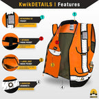KwikSafety - Charlotte, NC - GODFATHER Safety Vest [CUSHIONED COLLAR + TABLET POCKET] ANSI OSHA