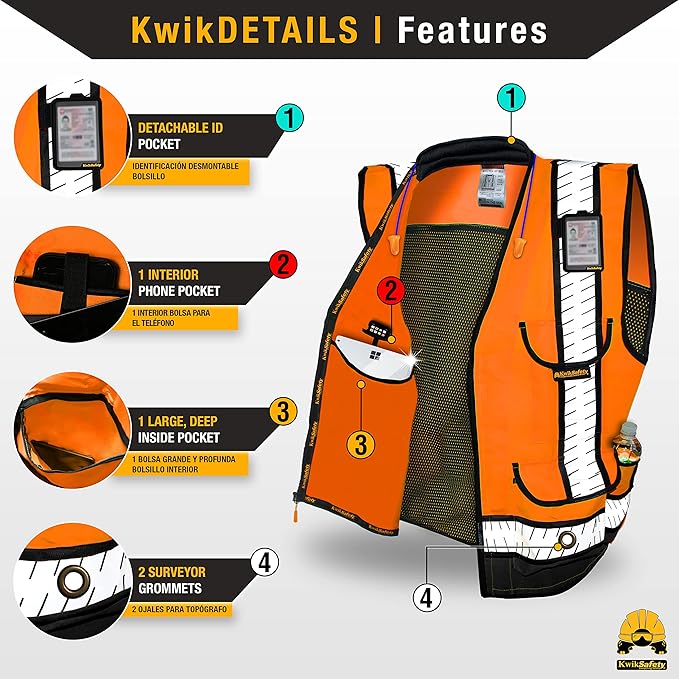 KwikSafety - Charlotte, NC - GODFATHER Safety Vest [CUSHIONED COLLAR + TABLET POCKET] ANSI OSHA