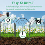 Garden Fence, 11ft(L) X 21in(H) 10 Pack Rustproof Metal No Dig Fence Panels, Garden Fencing Dog Fence Outdoor for Yard, Decorative Fences and Borders, Animal Barrier, Flower Bed, Patio
