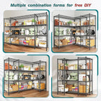 REIBII 78.4''W Wire Shelving Garage Shelving Unit Load 1500LBS,4 Tier Metal Shelving with Adjustable Metal Shelf Storage Shelves for Pantry Shelves Commercial Shelf Kitchen Garage 11.8''Dx59''H