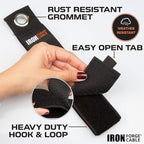 Iron Forge Cable Extension Cord Wrap Organizer, 12 Piece Multi-Pack - 3 Pieces of Small, Medium, Large, and XL Hook and Loop Hanger Wraps Up to 50 lbs
