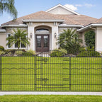 Decorative Garden Fence 6 Panels 13.4 ft (L)×32in (H) Metal Garden Fences with 5 Panels + 1 Gate, No Dig Animal Barrier Fencing Rustproof Wire Border Temporary Dog Fence for Patio Yard Lawn Outdoor