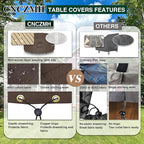Heavy Duty Patio Furniture Covers Waterproof, 600D Round Outdoor Furniture Cover Waterproof for Sectional Sofa Couch, Outdoor Dining Table and Chair Set Covers 48"DIA x 28"H, Brown