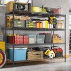 REIBII 2560LBS Storage Shelves 55.5"W Metal Shelving Unit 4 Tier Wire Shelving Commercial Adjustable Garage Shelving Heavy Duty for Storage Rack for Pantry, Garage, Kitchen, 55.5"W x 18"D x 55.5"H