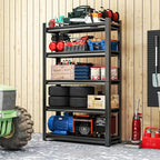 5Tier Garage Metal Shelving,3020 lbs Storage Shelves Heavy-Duty,40''W*18''D*72''H Adjustable Industrial Shelving Unit, Double-Layer Column with Reinforced Ribs for Basement Kitchens