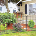 Decorative Garden Fence 6 Panels 14.8 ft (L)×38in (H) Metal Garden Fences, No Dig Animal Barrier Fencing Rustproof Wire Temporary Dog Fence Outdoor for Patio Backyard Lawn - Without Door