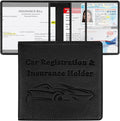 Car Registration and Insurance Holder, Premium PU Leather Vehicle Glove Box Car Organizer Men Women Wallet Accessories Case for ID, Driver's License - Black