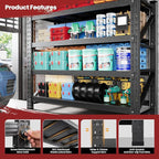 40" Wide Storage Shelves, 2000LBS Garage Shelving Heavy Duty, Standing Shelf Units, 4 Tier Metal Adjustable Storage Shelving Rack for Shop Warehouse Basement, 40'' W x 20''D x 60'' H