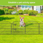 Decorative Garden Fence 6 Panels 12ft (L)×24in (H) No Dig Animal Barrier Fencing with 5 Panels + 1 Gate, Metal Garden Fences Rustproof Wire Border Temporary Dog Fence for Patio Outdoor Yard Lawn
