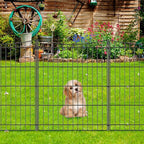 INJOPEXI Decorative Garden Fence 6 Panels 11.8ft(L)×30in(H) Garden Fences Outdoor with 6 Panels Rustproof Metal Wire No Dig Temporary Animal Barrier Fencing for Backyard Patio - Without Fence Gate