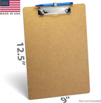 Officemate Wood Clipboard, Letter Size, Low Profile Clip with Pen Holder (83249)