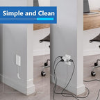 LIDER Outlet Extender with 3 Receptacles, 21W USB Type-A, and 2 USB Type-C, USB Port, Ultra-Thin Wall Plate Plug with Cord Extender, 3-Outlet Power Strip, Flat-Face, ETL-Listed, 3ft Cord, White