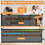 160" Retractable Baby Gates, 42" Extra Tall Upgraded Baby Gate with Reinforced Strip Design, Prevent from Crawling Underneath, Extra Wide Dog Gate Baby Gates for Stairs Doorways Indoor Outdoor
