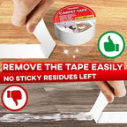 Carpet Binding Tape Double Sided - 2 In / 120 Ft (40 Yards) Tape Grippers for Hardwood Floors and Area Rugs - Strong Adhesive and Removable, Heavy Duty Stickers, Residue Free