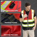BeautyWill Custom Logo 10/20 Pack Safety Vest Class2 High Visibility Vest with Pockets Breathable Construction Vest Bulk