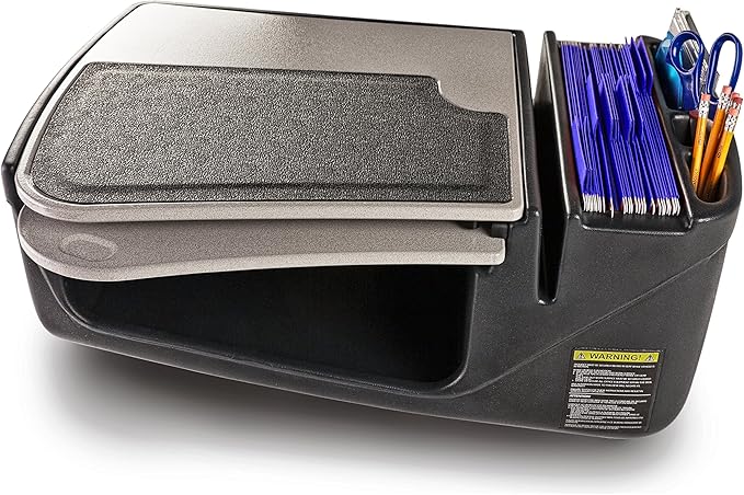 AutoExec GripMaster Car Desk for Your Vehicle Workstation and Mobile Office, Grey with 400 watt Power Inverter