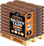 Multipurpose Protective Cover Brown Poly Tarp 10' x 10' - Bulk Full Pallet (840 Pack) Durable, Water Resistant, Weather Resistant - 5 Mil Thick Polyethylene - by Xpose Safety