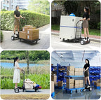 Electric Platform Truck,661lbs Capacity Heavy Duty Flatbed Cart, 1000W Powered Hand Truck Cart,15.5 Mile Endurance, for Warehouse High-Frequency Sorting, Stocking & Picking