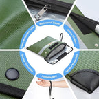 Fireproof Document Bag - 6200°F Heat Insulated, Small Important Document Bags with Zipper, Water Resistant Money Bag for Cash, Cell Phone, Tablet, Credit Card,Passport (13.9"x10.6", Green)