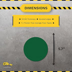 Mighty Line 5.7" Solid Dot Shaped Floor Marking Tape for Safety, Caution, Warning, Heavy-Duty, Peel and Stick, Adhesive Circle Spots, Industrial Quality, Green, Pack of 100