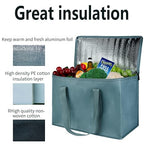 2Pk Insulated Reusable Grocery Bags, Collapsible Cooler Bag for Groceries, Heavy Duty Large Insulated Bag (Urban Gray)